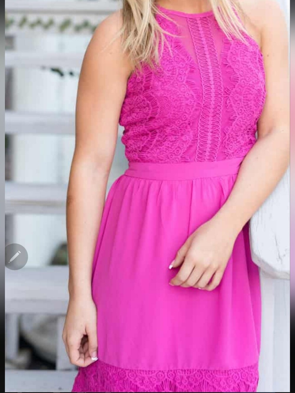 Francesca's Collections Hot Pink Lace Sleeveless Dress Size M